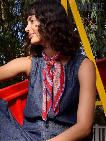 FatFace Blue Utopia Printed Hair Scarf (AC4536) | £14