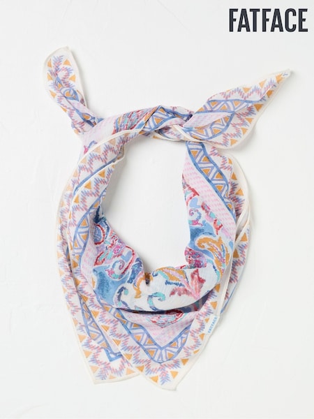 FatFace Pink Utopia Printed Hair Scarf (AC4541) | £14