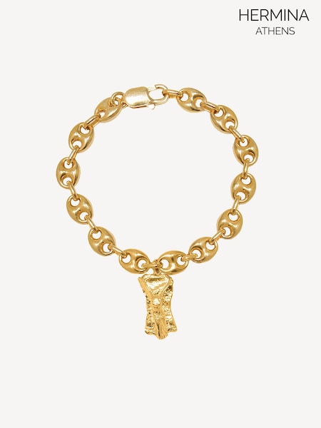 Hermina Athens Gold Sterling Pedestal Moonlight Bracelet (AC4581) | £170