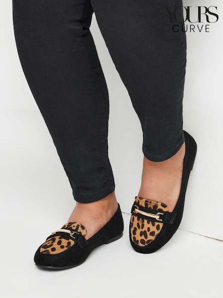 Yours Curve Brown Extra Wide Fit Snaffle Loafers (AC4859) | £34