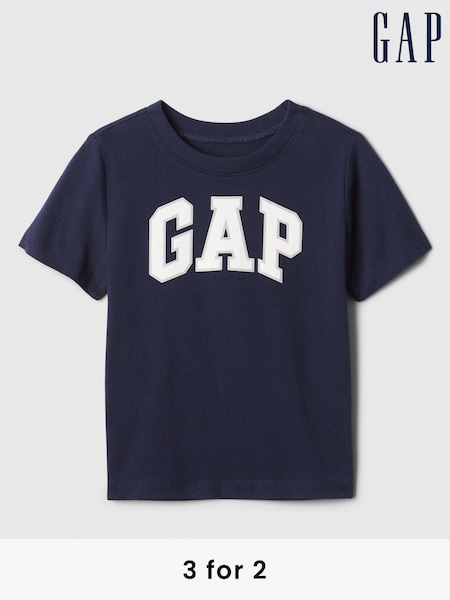 Gap Navy/Blue Logo Short Sleeve Crew Neck T-Shirt (Newborn-5yrs) (AC4883) | £10