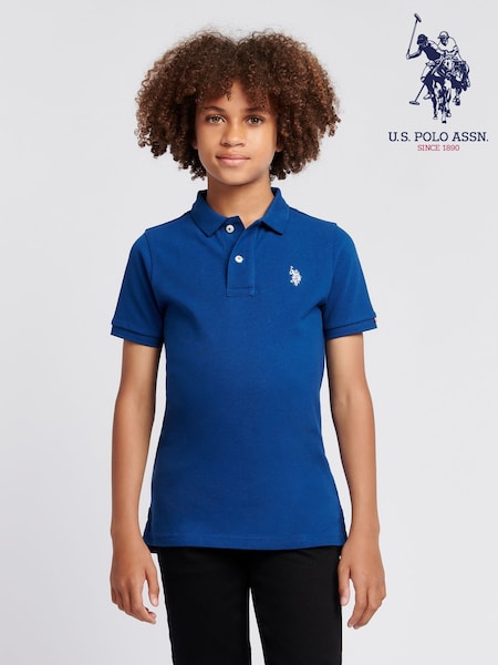U.S. Polo Assn. Navy Blue Boys Double Horsemen 100% Cotton Polo Shirt (AC4926) | £35 - £42