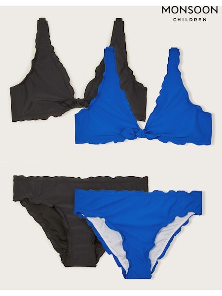 Monsoon Blue Frill Bikini Set (AC4965) | £44 - £48