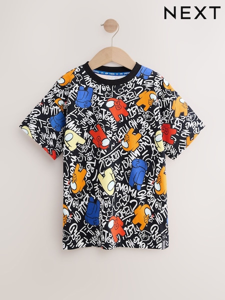 Black Ground Among Us All Over Print T-Shirt (7-16yrs) (AC4976) | £16 - £18
