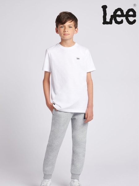 Lee Lily White Boys Badge 100% Cotton T-Shirt (AC4981) | £20 - £24