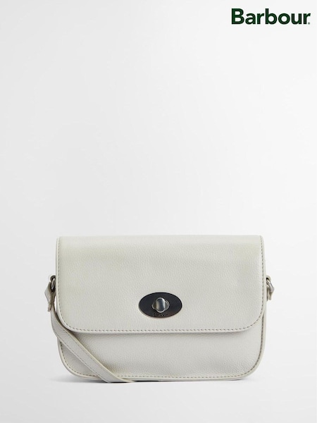 Barbour® White Isla Leather Cross-Body 100% Cotton Bag (AC4997) | £119