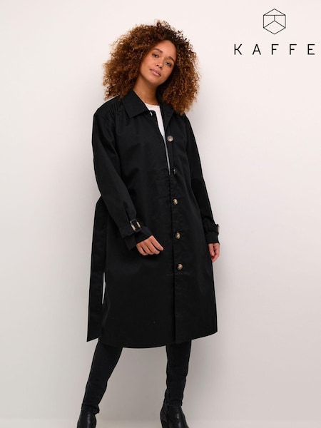 Kaffe KAelise Knee Length Buttons Trench Coat (AC5215) | £100
