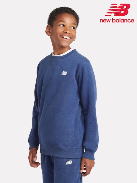 New Balance Dark Blue Boys Small Logo Sweatshirt (AC5266) | £45 - £54