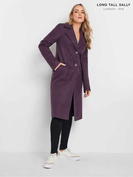 Long Tall Sally Purple Single Breasted Coat (AC5301) | £64