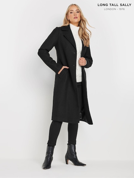 Long Tall Sally Black Single Breasted Coat (AC5308) | £64