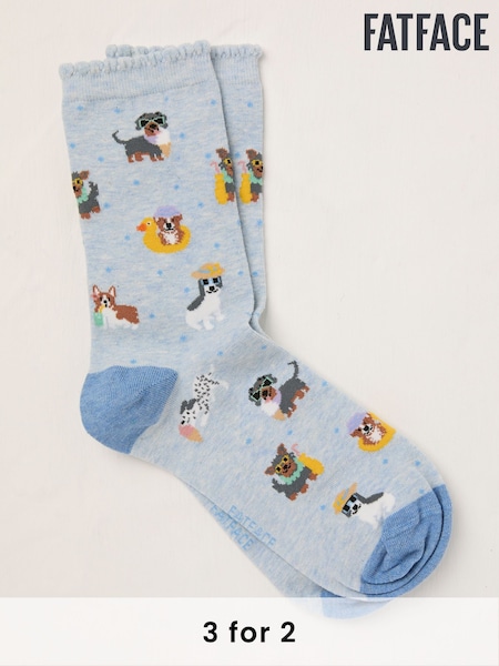 FatFace Blue Dog Socks (AC5371) | £7.50
