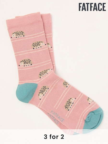 FatFace Pink Hedgehog Socks (AC5372) | £7.50
