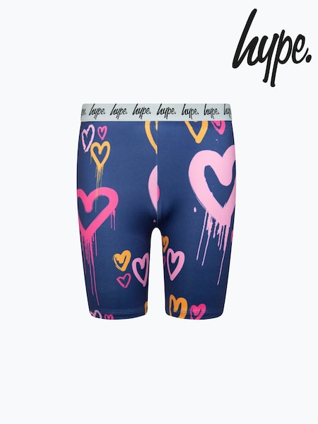 Hype. Girls Blue Script Shorts (AC5449) | £18