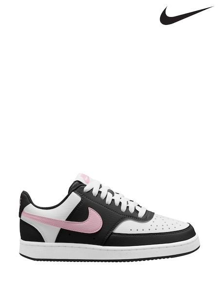 Nike Black/Pink Court Vision Low Trainers (AC5488) | £75