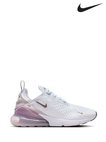 Nike White Pink Air Max 270 Trainers (AC5501) | £145