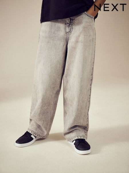 Light Grey Super-wide Fit Authentic 100% Cotton Jeans (3-16yrs) (AC5541) | £15 - £20