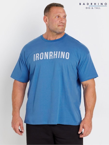 BadRhino Big & Tall Blue 100% Cotton IronRhino Front And Back T-Shirt (AC5577) | £33