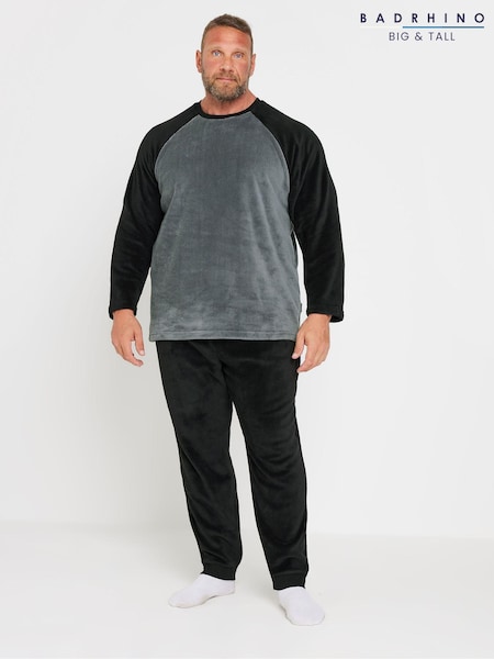 BadRhino Big & Tall Black Fleece Pyjamas Set (AC5592) | £30