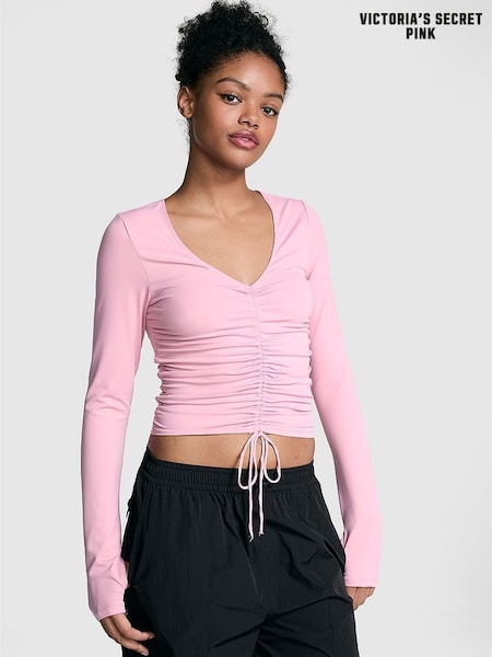 Victoria's Secret PINK Cameo Pink Relay Cinched Long Sleeve T-Shirt (AC5695) | £35