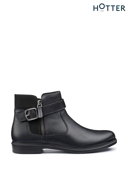 Hotter Black Regular Fit Kingston Zip Boots (AC5728) | £95