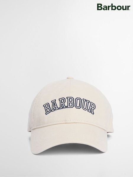 Barbour® White International Emily Varsity Logo Sports 100% Cotton Cap (AC5738) | £25
