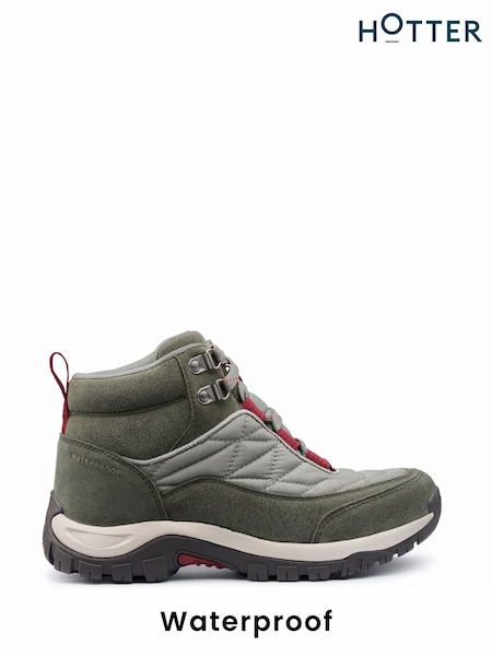 Hotter Green Regular Fit Advance Waterproof Lace-Up Boots (AC5753) | £109