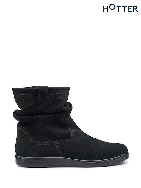 Hotter Black Wide Fit Zip Boots (AC5866) | £99