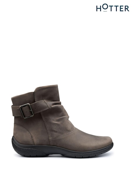 Hotter Brown Regular Fit Rumour Zip Buckle Boots (AC5868) | £99