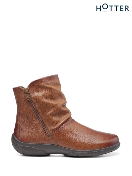 Hotter Brown Extra Wide Fit Whisper Zip Boots (AC5879) | £99