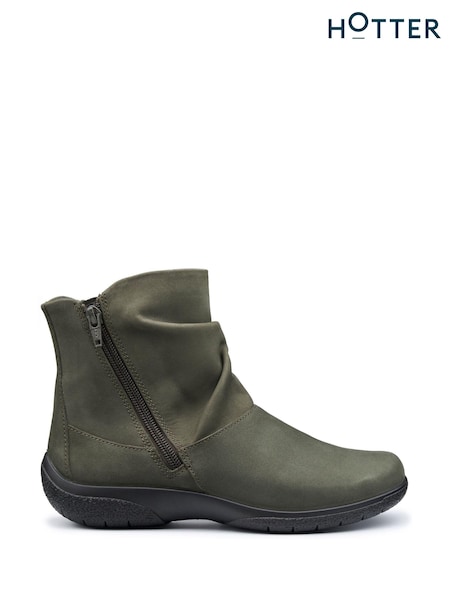 Hotter Green Regular Fit Whisper Zip Boots (AC5893) | £99