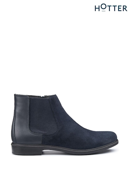 Hotter Blue Wide Fit Tenby Zip Fastening Boots (AC5902) | £89