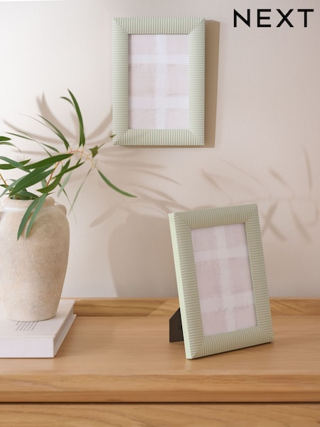 Set of 2 Green Linear Pattern Photo Frames (AC5916) | £8 - £16