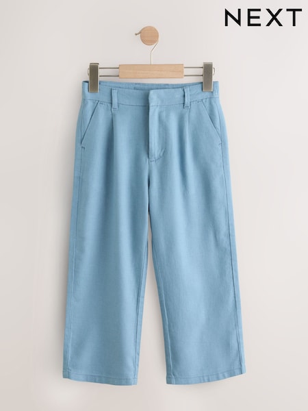 Light Blue Linen Smart Trousers (3-16yrs) (AC6067) | £16 - £21