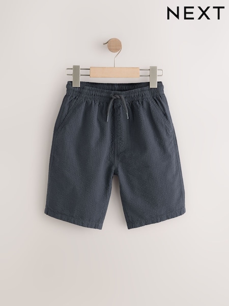 Grey 100% Cotton Textured Woven Pull On Shorts (3-16yrs) (AC6074) | £10 - £15