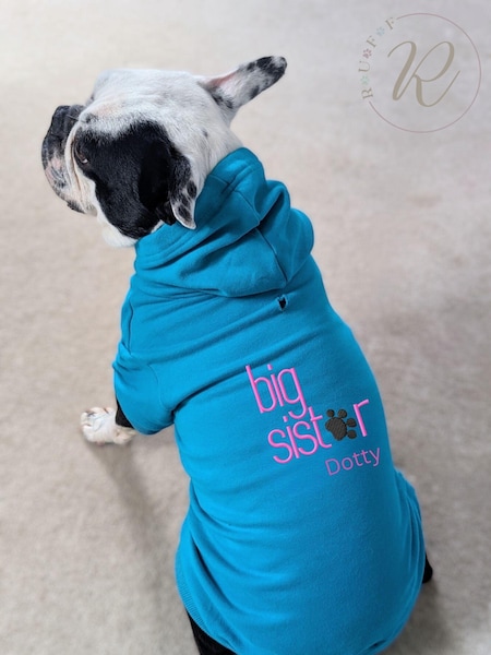 Personalised Big Sister Dog 100% Cotton Hoodie by RUFF (AC6158) | £40