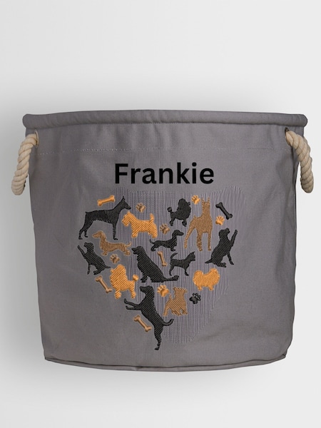 Personalised 100% Cotton Cat Heart Toy Tub by RUFF (AC6159) | £40