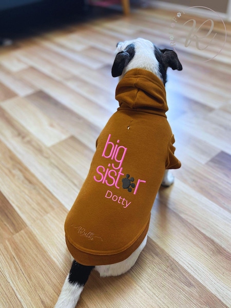 Personalised Big Sister Dog 100% Cotton Hoodie by RUFF (AC6168) | £40
