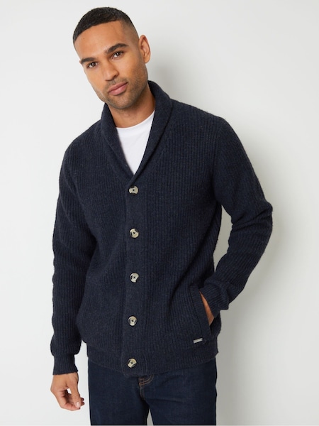 Threadbare Navy Shawl Collar Cardigan (AC6601) | £30