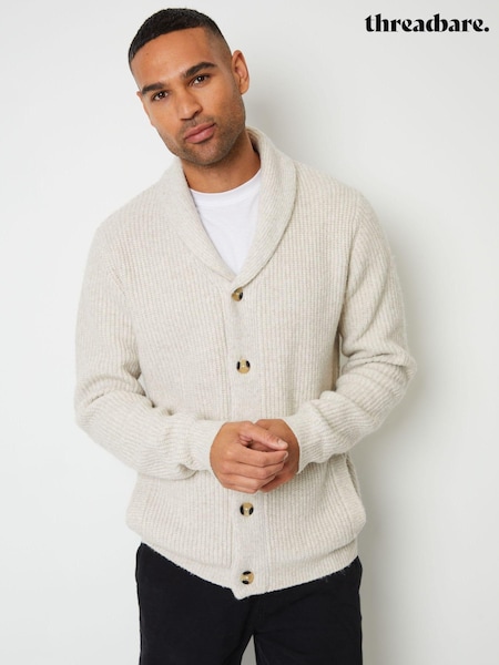 Threadbare Neutral Shawl Collar Cardigan (AC6610) | £30