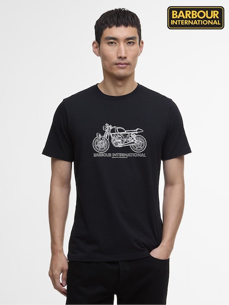 Barbour® International Black Venture Graphic T-Shirt (AC6855) | £35
