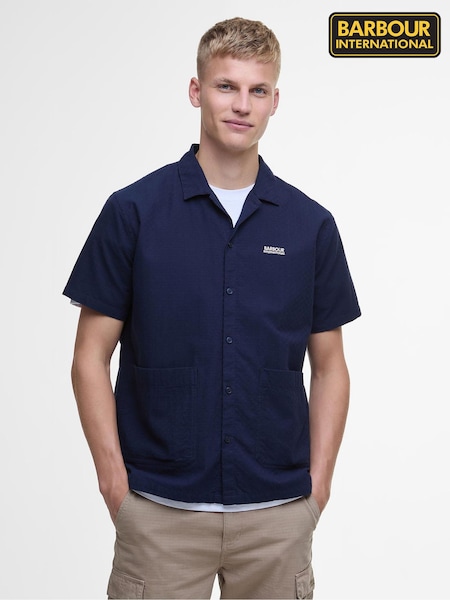 Barbour® Blue Checkerboard Twill Summer Shirt (AC6858) | £70