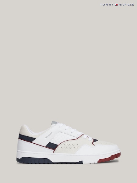 Tommy Hilfiger White Tommy Hilfiger Basket Modern Street Leather White Trainers (AC6926) | £130