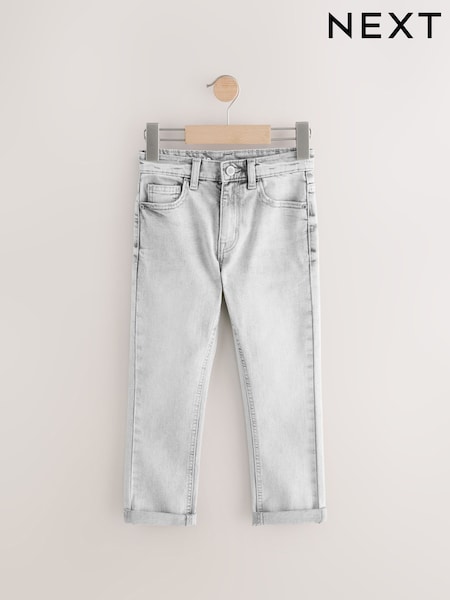 Light Grey Regular Fit Stretch Jeans (3-17yrs) (AC6966) | £12 - £17