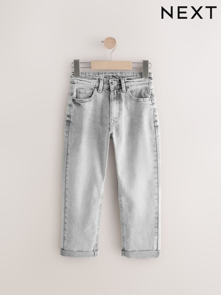 Light Grey Loose Fit Stretch Jeans (3-17yrs) (AC6970) | £12 - £17