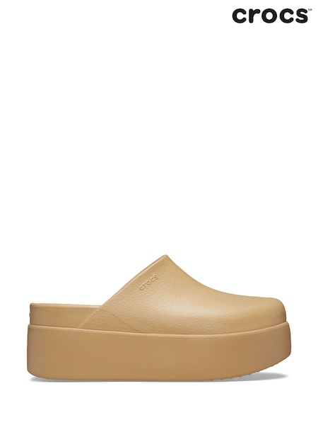 Crocs Beige Classic Dylan Platform Clogs (AC7139) | £65