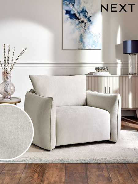 Fine Chenille Light Grey Ashby Accent Chair (AC7187) | £550