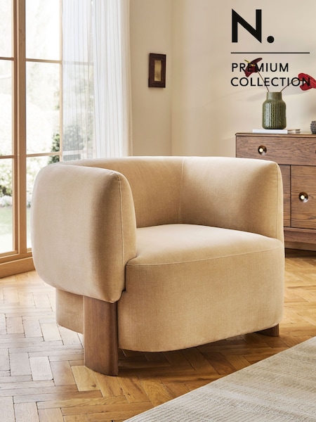 Opulent Chenille Light Camel N Premium Ingrid Accent Chair (AC7188) | £499