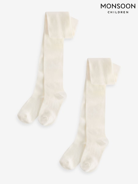 Monsoon Natural Frosted Tights 2 Pack (AC7196) | £20 - £21