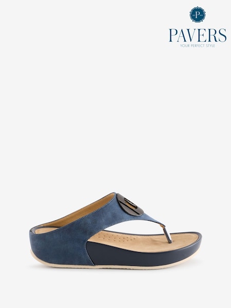 Pavers Blue Toe Post Sandals (AC7211) | £33