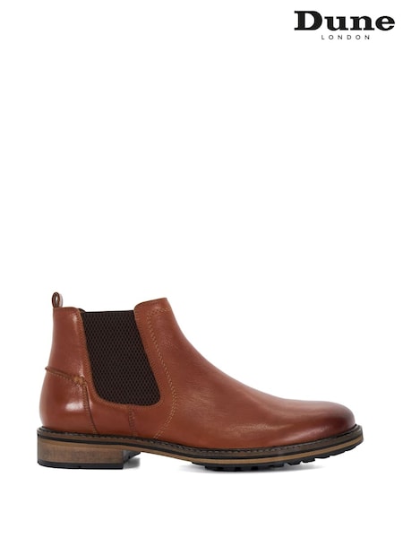 Dune London Tan Brown Regular Fit Chorleys Chelsea Boots (AC7371) | £129